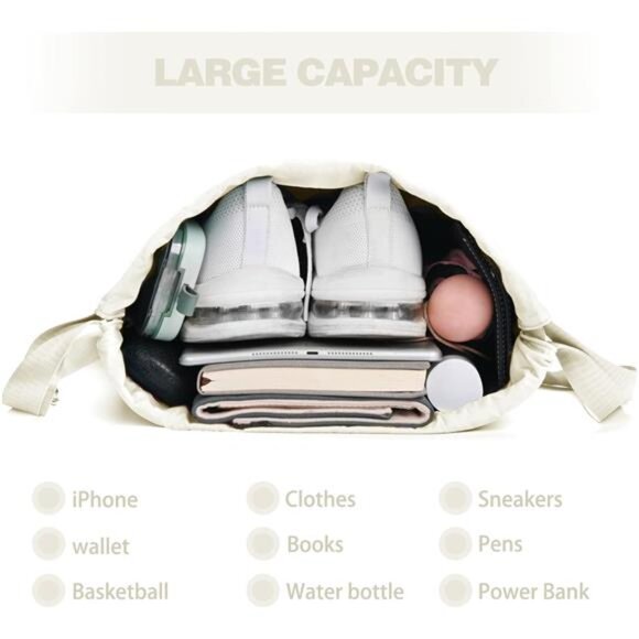 Drawstring Backpack with Wet Pocket Gym Backpack Water-Resistant Cinch String main image 2